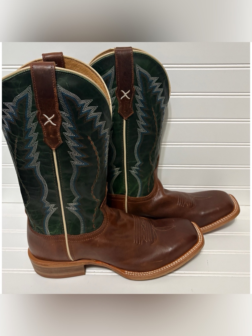 TWISTED X Rancher Green Square Toe Cowboy Western Boots Mens Size 8.5 D NEW